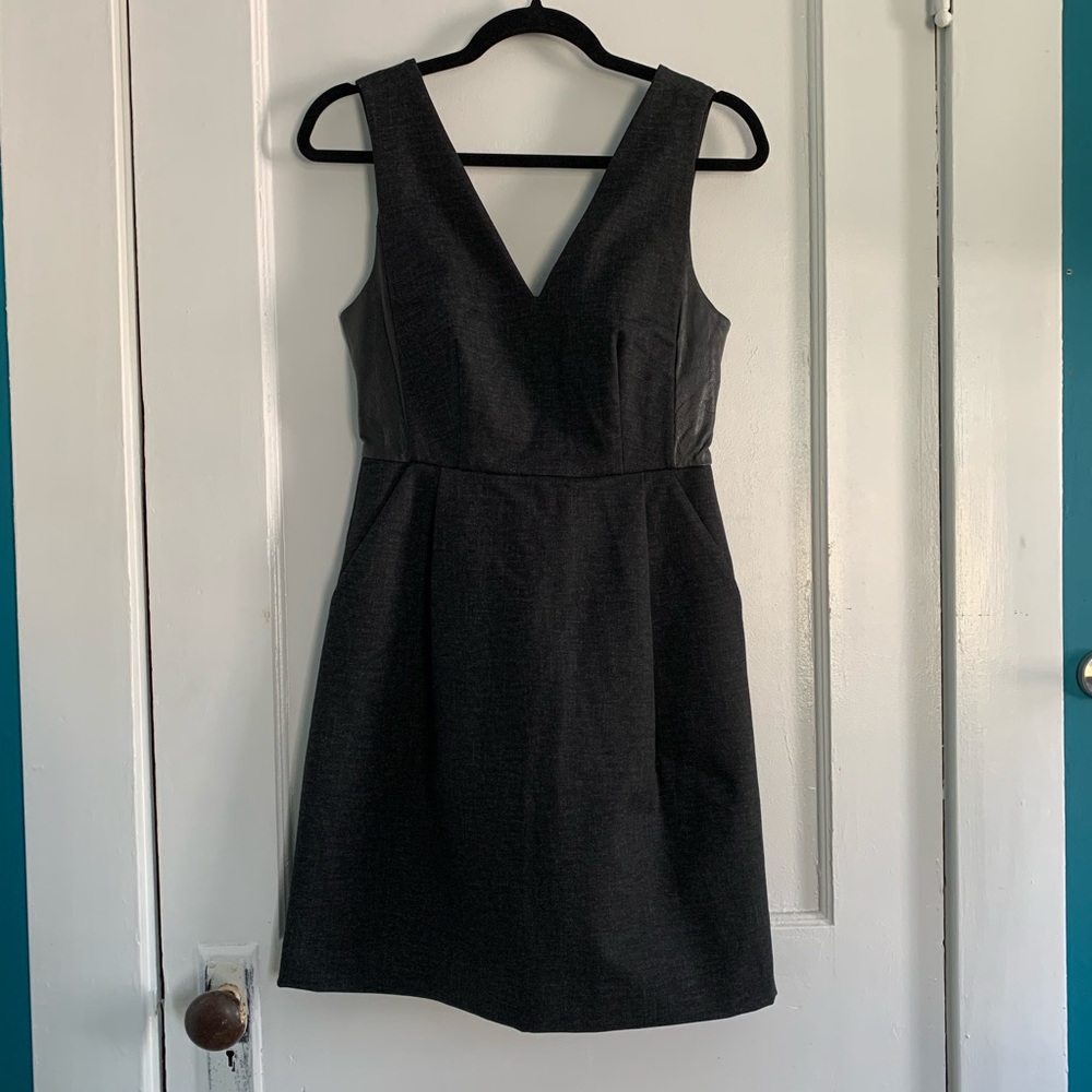 NWT Madewell grey dress with leather side panels